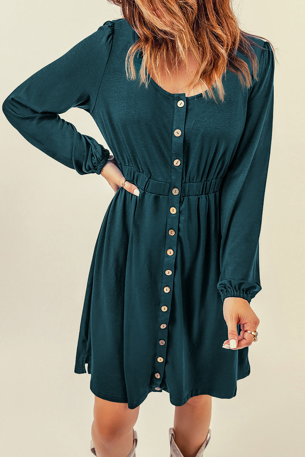 Try Again Button Down Dress with Pockets