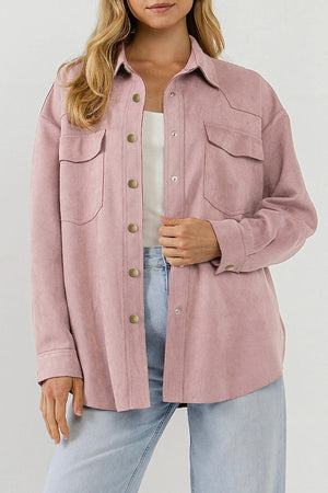 Need A Reason Suede Snap Front Jacket