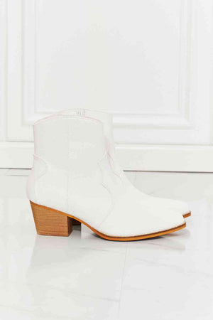 Watertower Town Vegan Leather Western Ankle Boots-White
