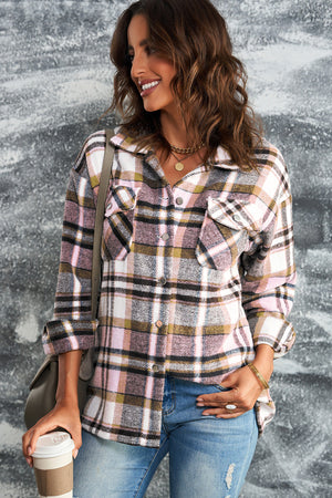 Fall Getaway Plaid Button Front Shacket