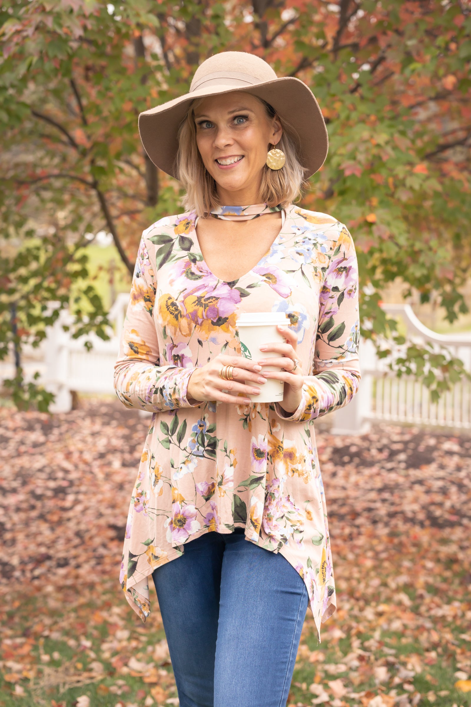 Beautiful Heart Floral Choker Top