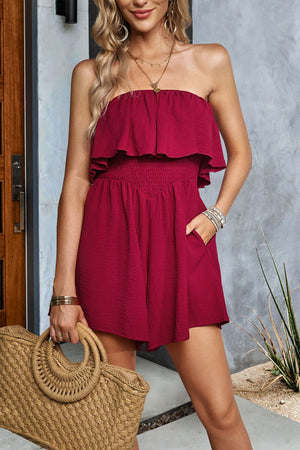 Adorably Yours Smocked Strapless Romper