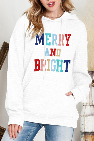 MERRY AND BRIGHT Drawstring Hoodie
