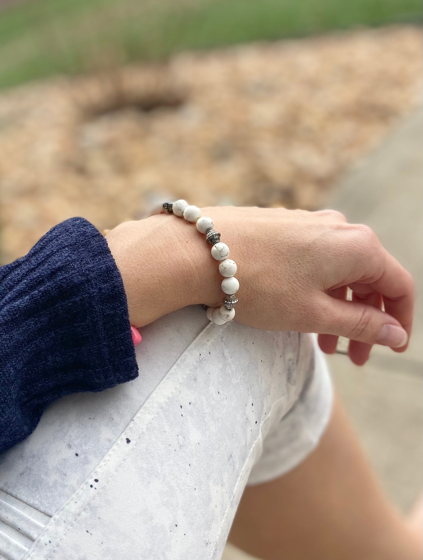Simply Pure White Magnesite Bracelet
