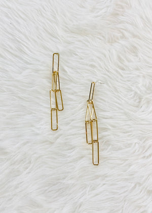 Our Future Gold Paperclip Earrings