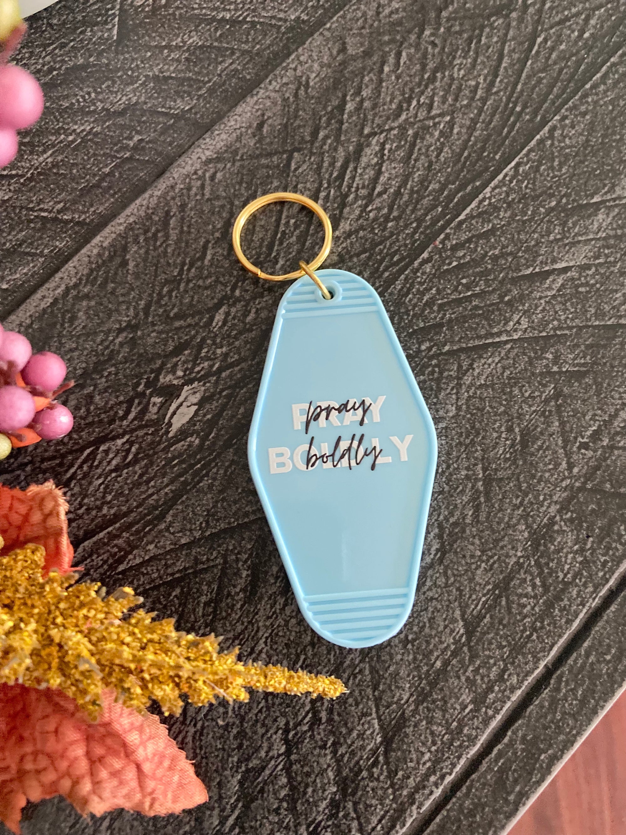 Retro Motel Keychain-pray boldly