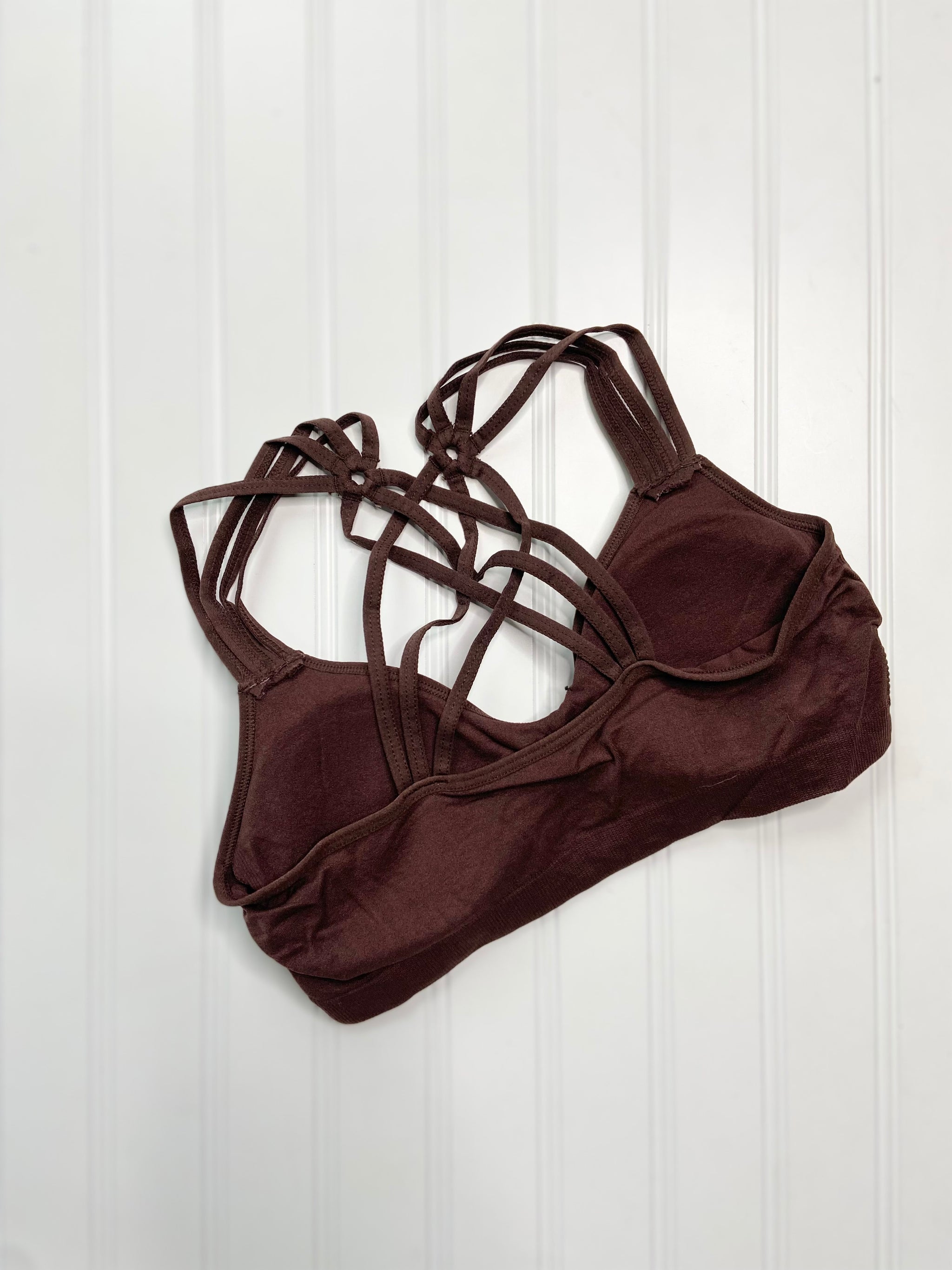 Chocolate Brown Strappy Bralette - The Peach Mimosa
