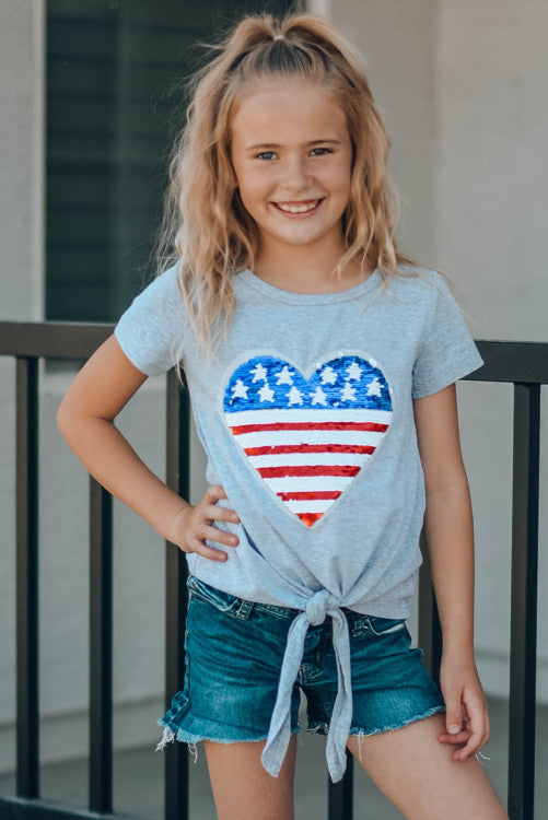 Patriotic Flag Sequin Tee