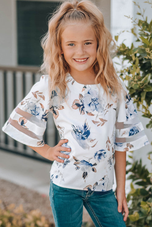 A Chic Tea Time Mesh Inset Blouse