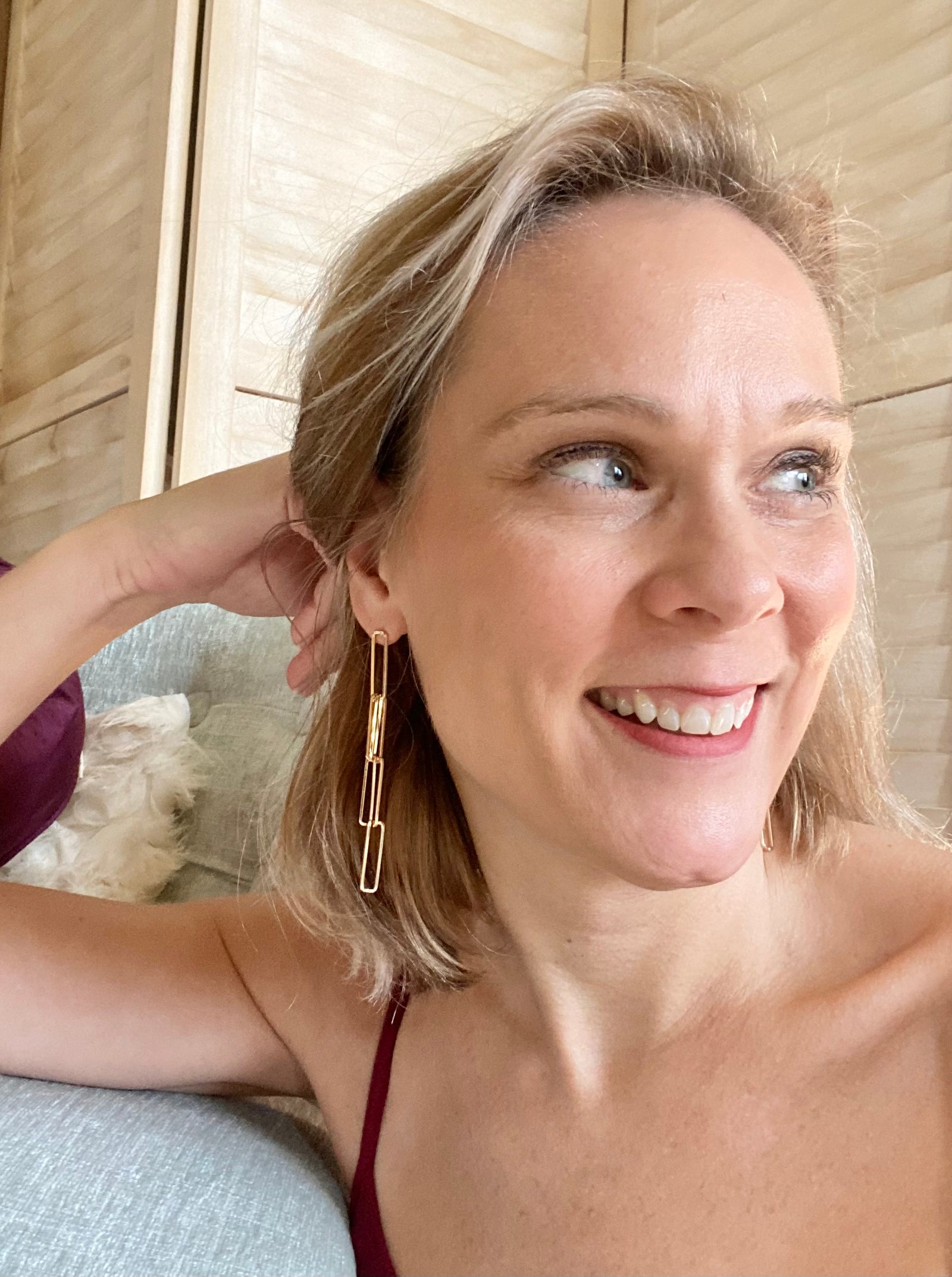 Our Future Gold Paperclip Earrings