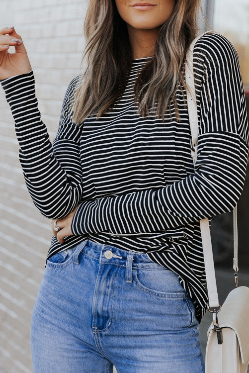 Just Stay Put Striped Top