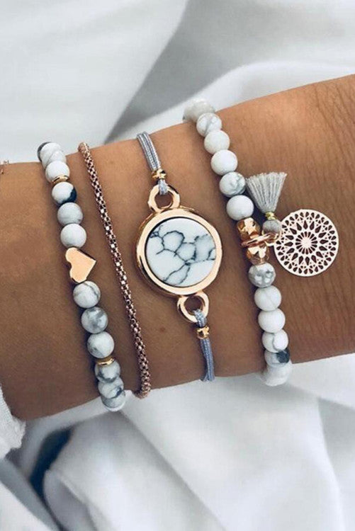 Whimsical Love Marble Bracelet Set