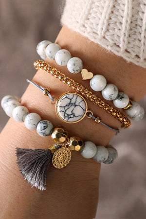 Whimsical Love Marble Bracelet Set