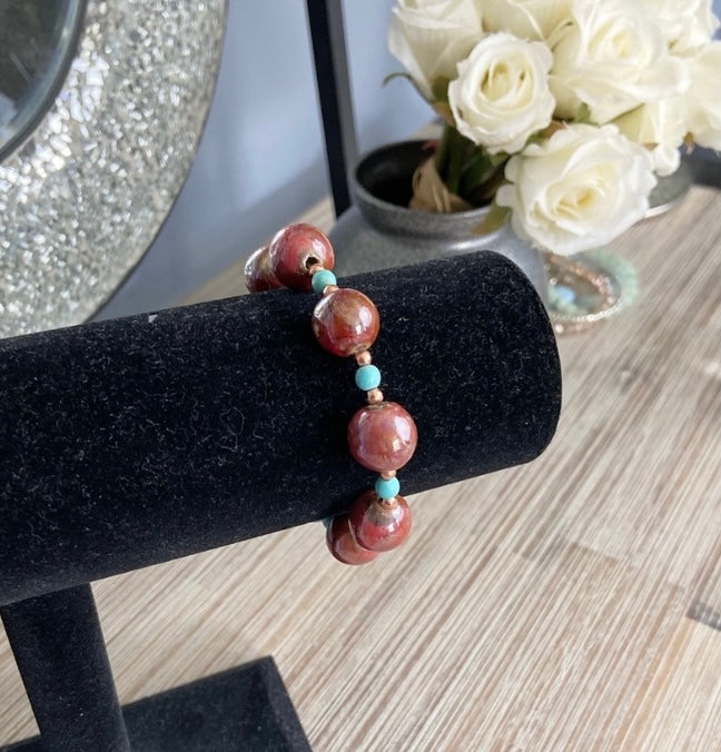 Magnesite/Czech bead bracelet
