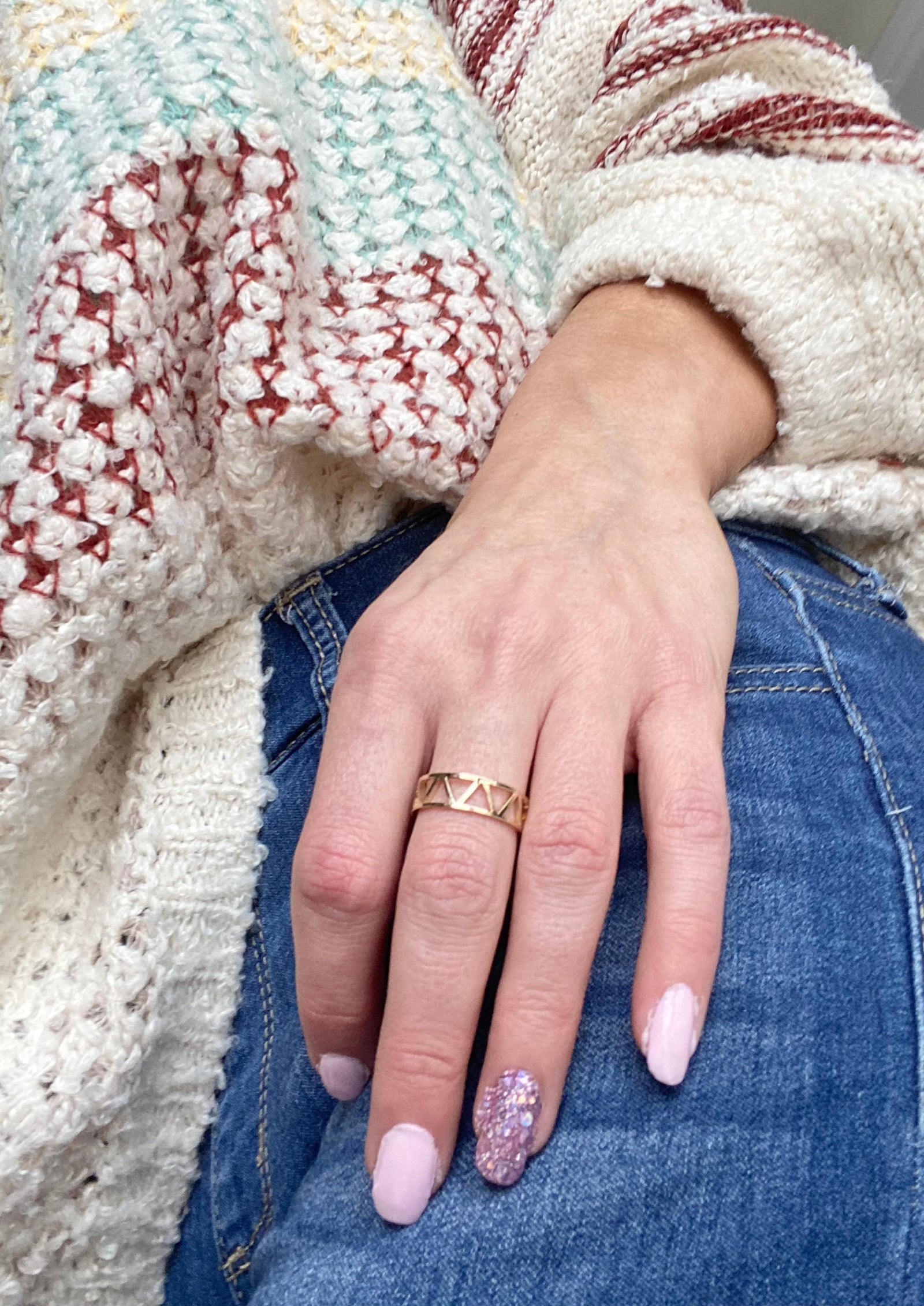 Love Triangle Gold Ring