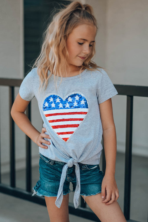 Patriotic Flag Sequin Tee